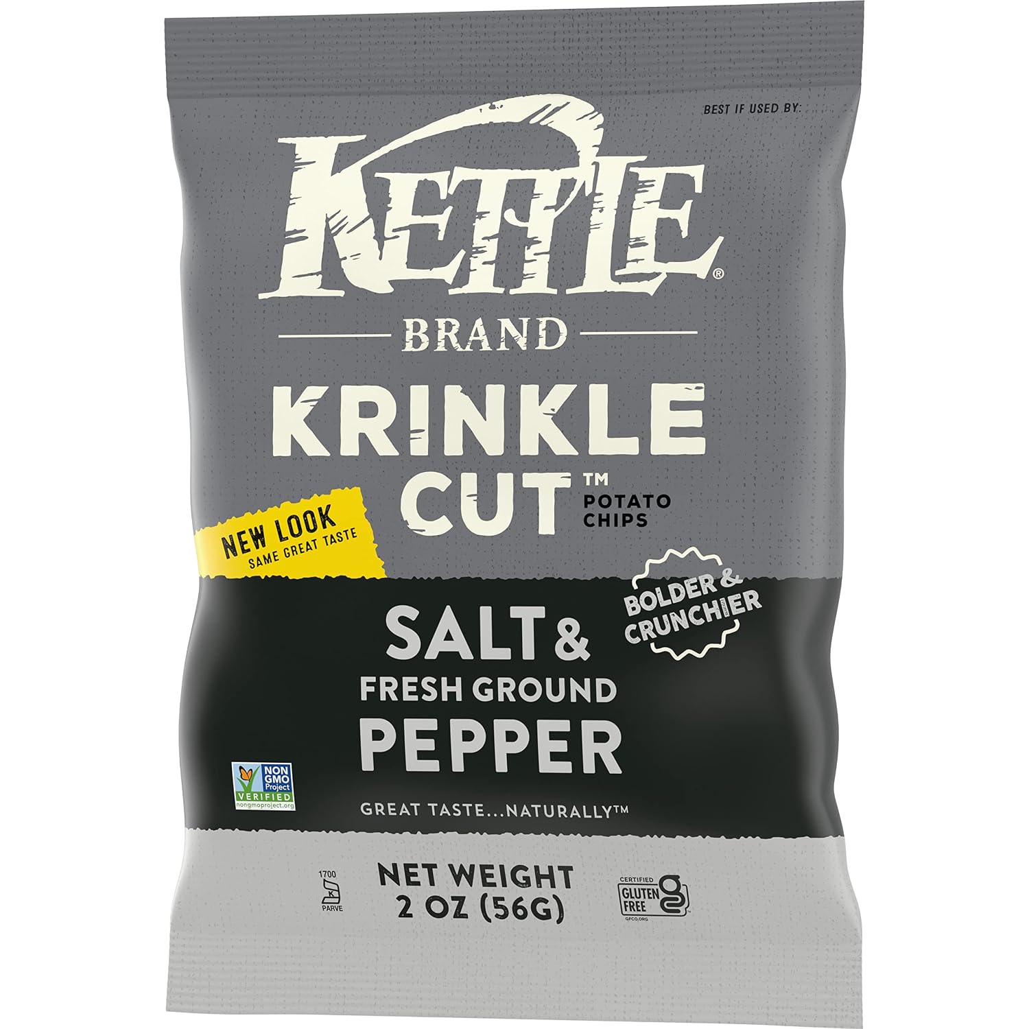 Kettle Brand Krinkle Cut Salt and Fresh Ground Pepper Potato Chips, 13 Oz