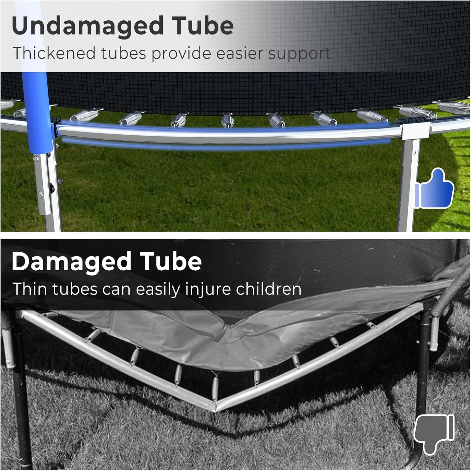 10 12 14 16FT Trampoline Outdoor, Light/Sprinkler/Basketball Hoop | Large Recreational Trampoline for Kids and Adults, Heavy Duty Yard Trampolines with Enclosure Net, ASTM Approval