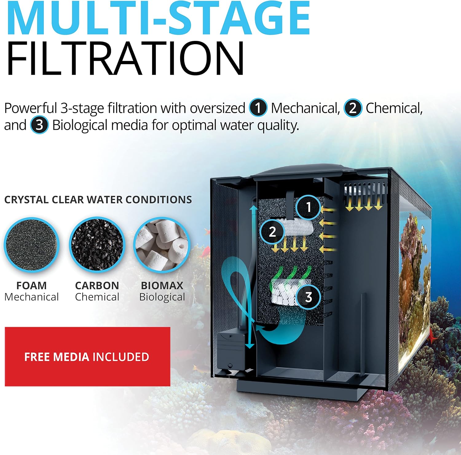 Fluval Evo XII Saltwater Aquarium Kit, 13.5 Gal. | Saltwater Fish Tank with Reef-Capable LED
