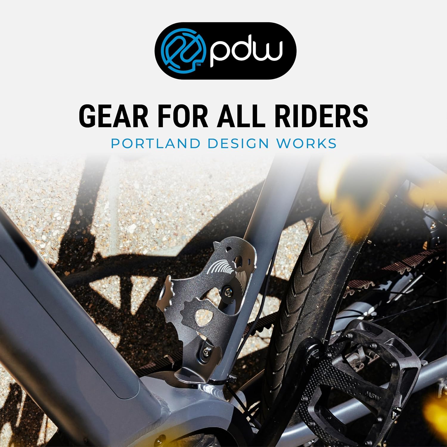 Portland Design Works Water Bottle Cage - Lightweight Water Bottle Holder for Bikes, Owl Cage, Black/Gold