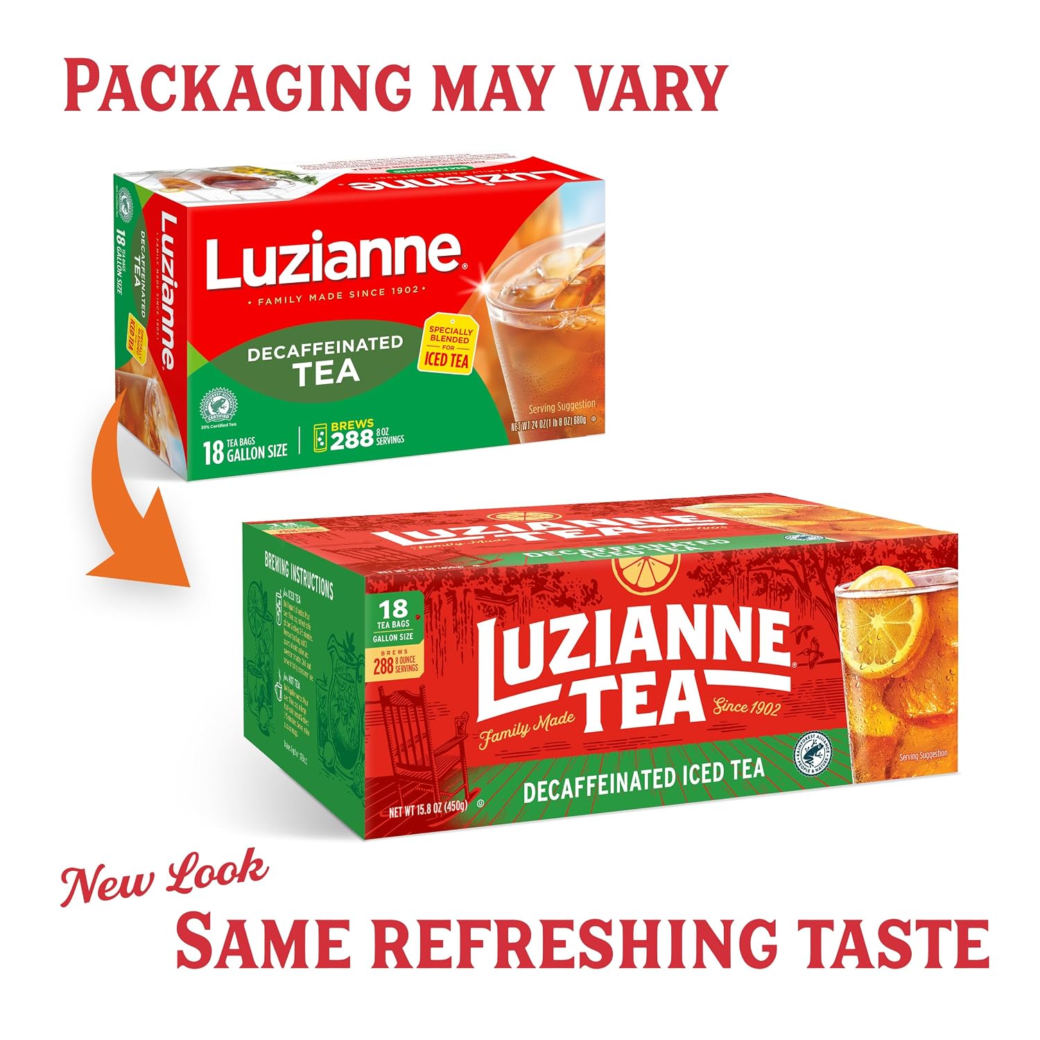 Luzianne Green Tea Bags, Family Size, 24ct Box (Pack of 1)