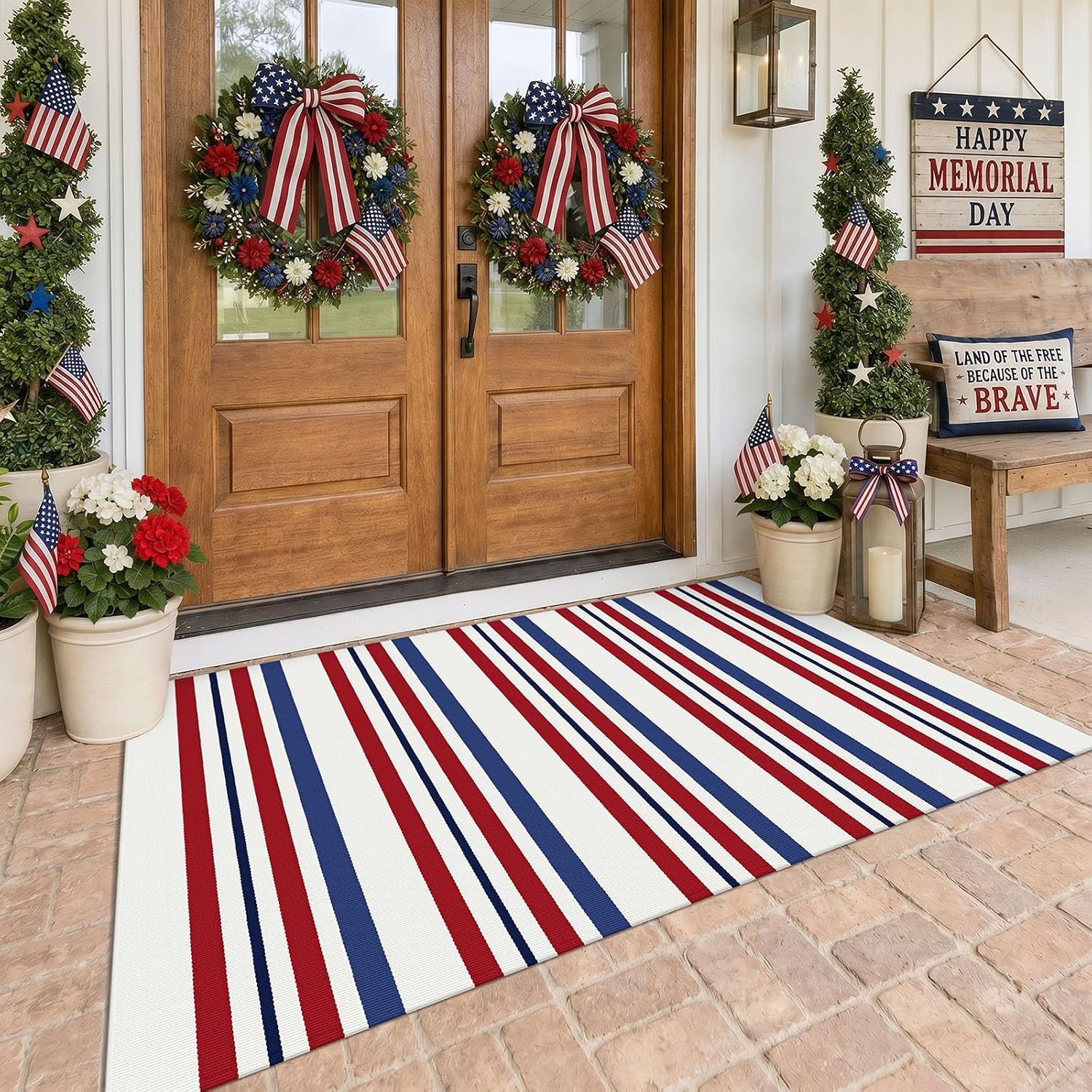 KOZYFLY Black and White Area Rug 3x5 Ft Washable
