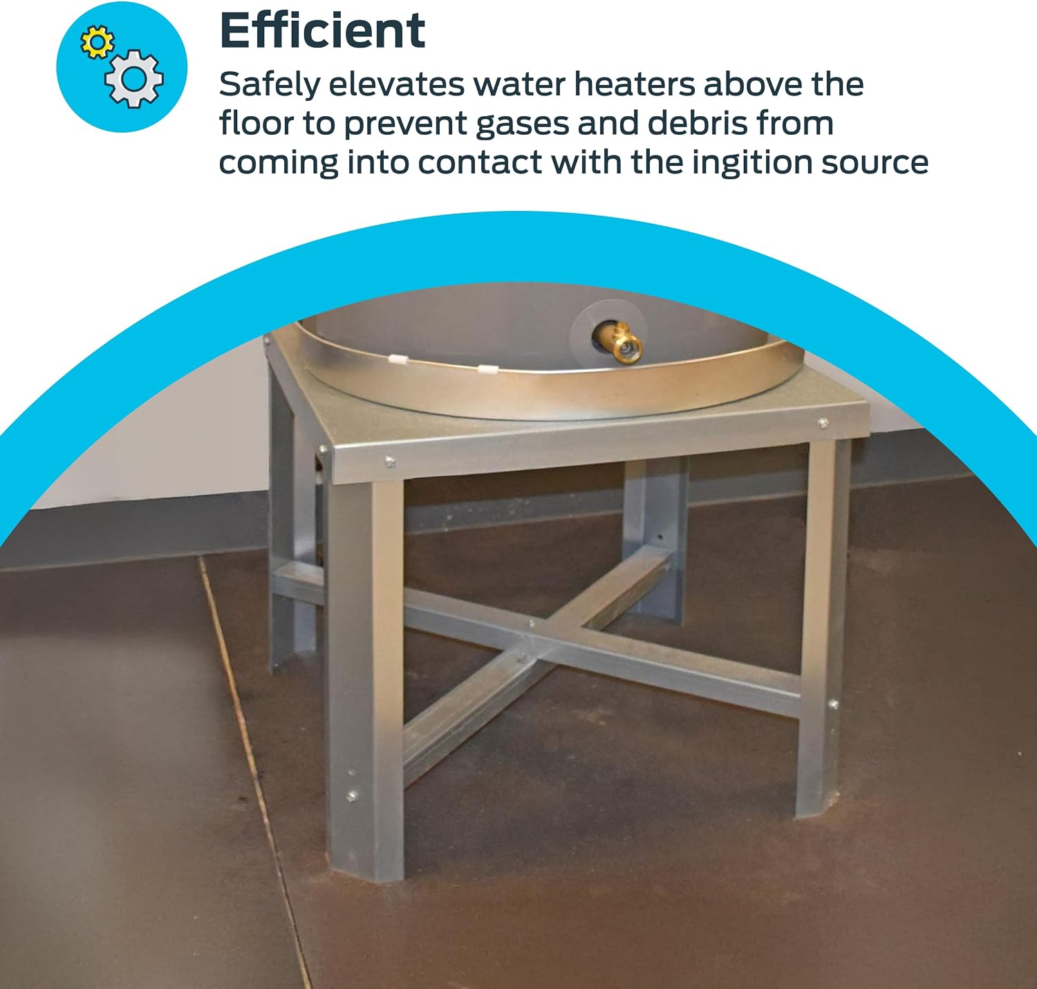 Eastman Water Heater Stand, 21 Inch x 21 Inch x 18 in. High, 650 lb. Load Capacity, 86278
