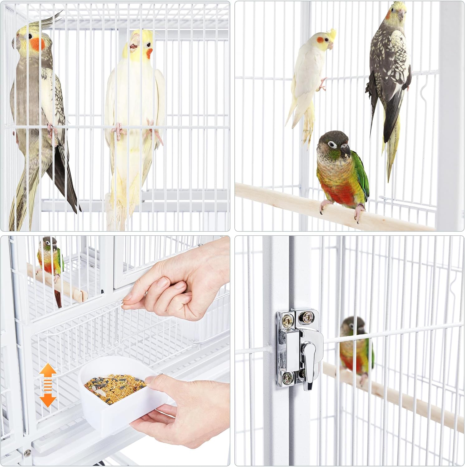 Yaheetech 41.5" Stackable Divided Breeder Breeding Parakeet Bird Cage for Canaries Cockatiels Lovebirds Finches Budgies Small Parrots with Rolling