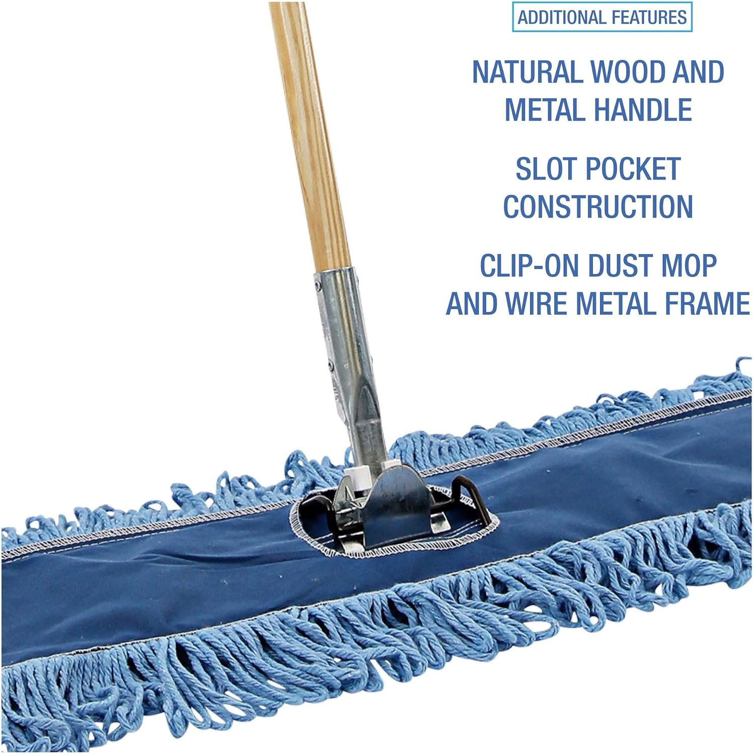 Boardwalk Dry Mopping Kit, 36 x 5 Blue Blended Synthetic Head