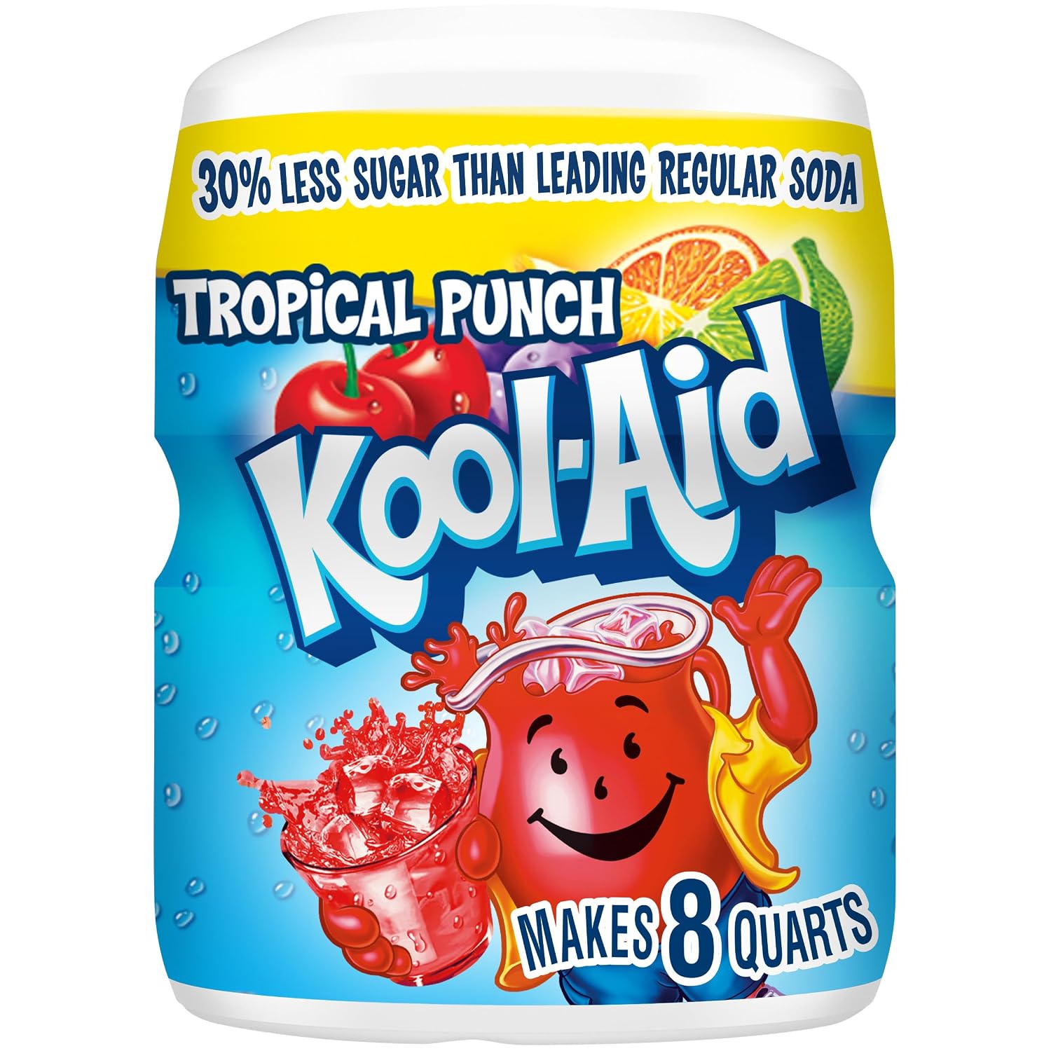 Kool-Aid Drink Mix, Tropical Punch, 19 oz | for Flavorful Hydration and Shareable Refreshment Good Source of Vitamin C, Caffeine Free Gluten Free