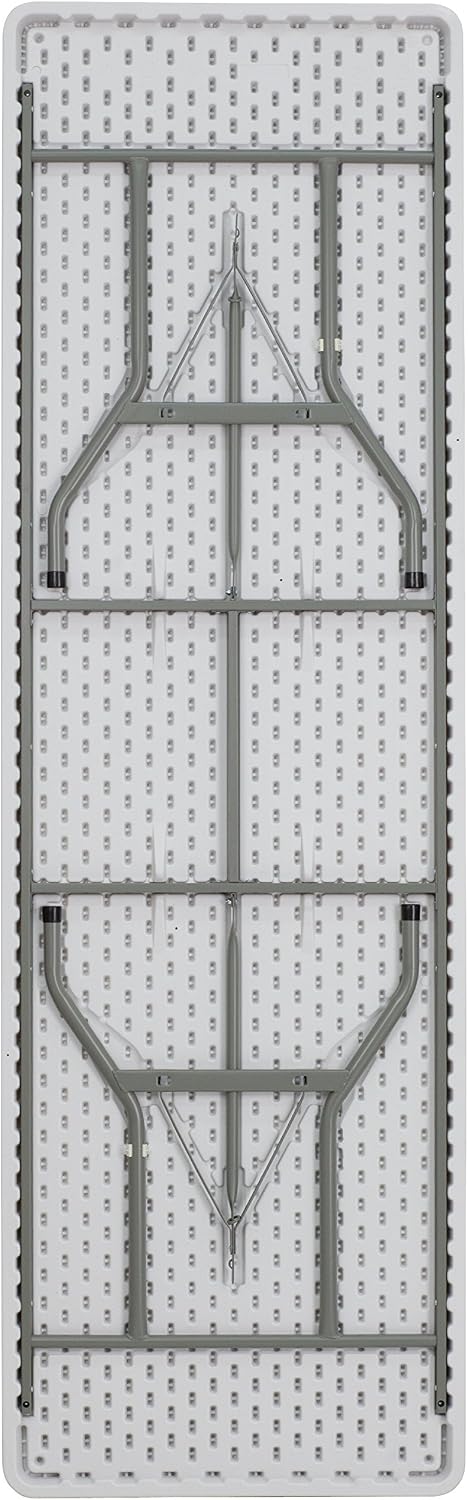 Flash Furniture 5-Foot Granite White Plastic Folding Table | Lightweight, Easy Storage, Commercial Grade