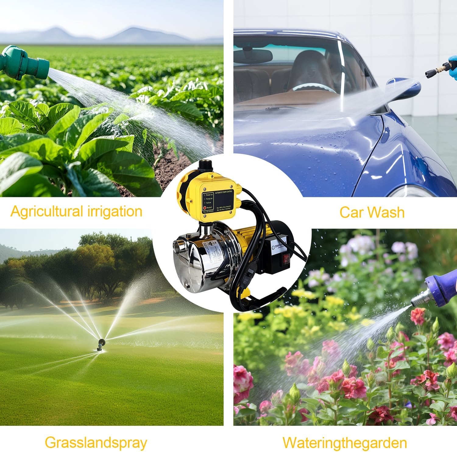 1HP 18gpm Shallow Well 110V Booster Pump Portable Garden Pond Water Transfer Pump Electric Yard Pool Cover Draining Pump Above Ground Irrigation