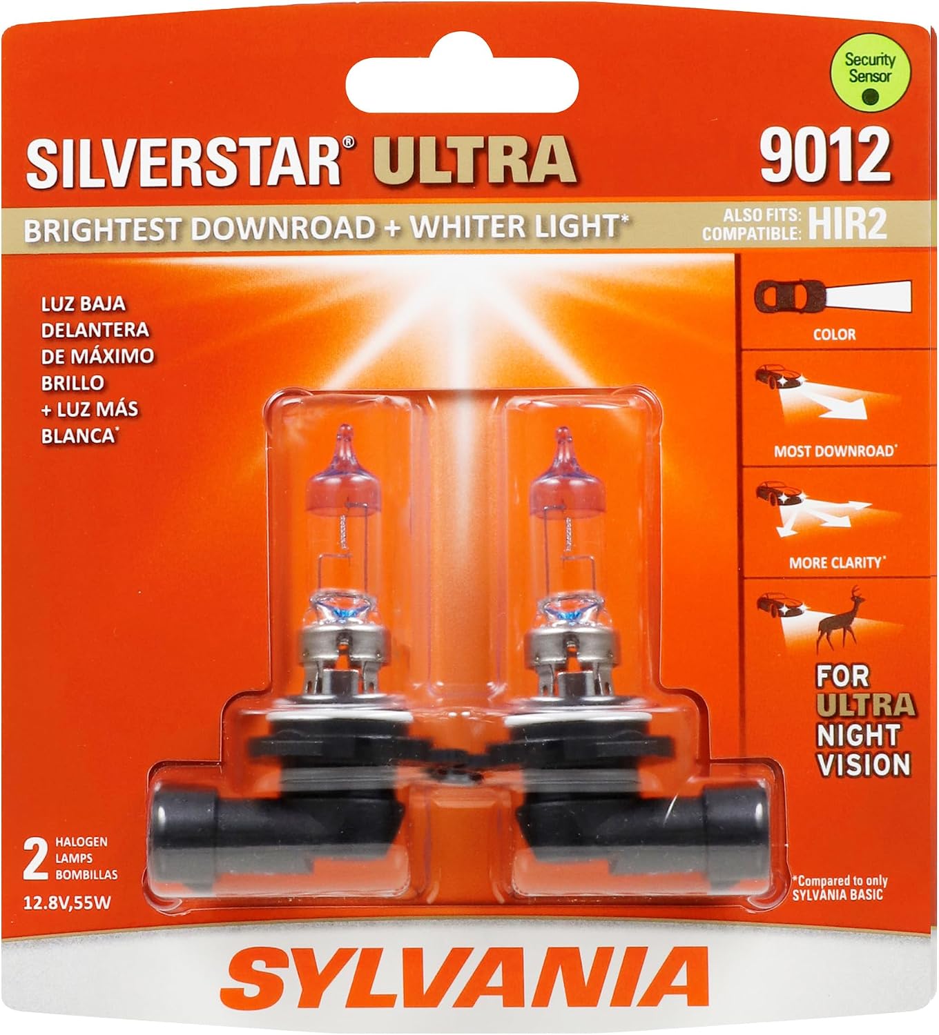 SYLVANIA - 9012 SilverStar Ultra - High Performance Halogen Headlight Bulb, High Beam, Low Beam and Fog Replacement Bulb