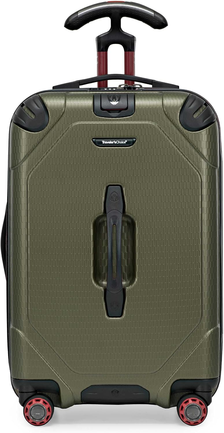 Traveler's Choice Maxporter II Polycarbonate Hardside Trunk with Spinner Wheels, Navy, 31-Inch Large Trunk