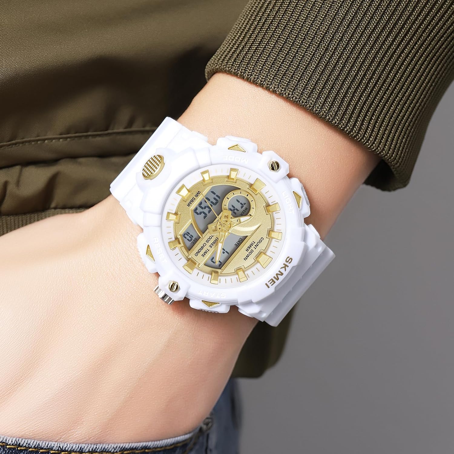 FANMIS Men's Digital Sport Watch Military LED Alarm Waterproof Quartz Watch | Tactical Outdoor Sport Watch Multi Function Led Display Alarm Stopwatch Date Quartz Rugged Style Daily Water Resistance