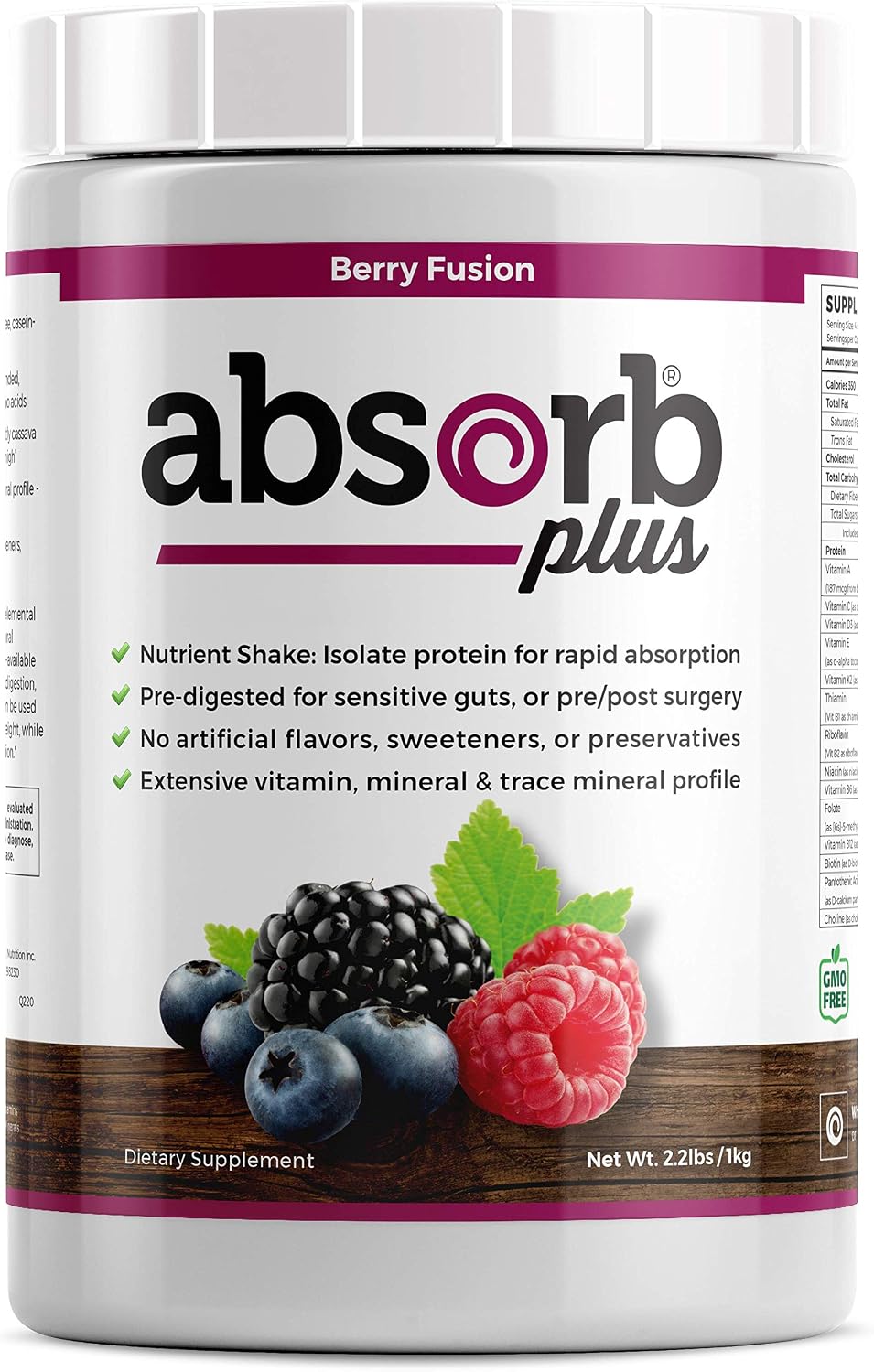 Isolate Protein - Diet Supplement for Improved Gut Health, Extra Nutritional Support, Non-GMO, Gluten-Free, Lactose-Free, Casein-Free (2.2 Lbs, Simply Vanilla)