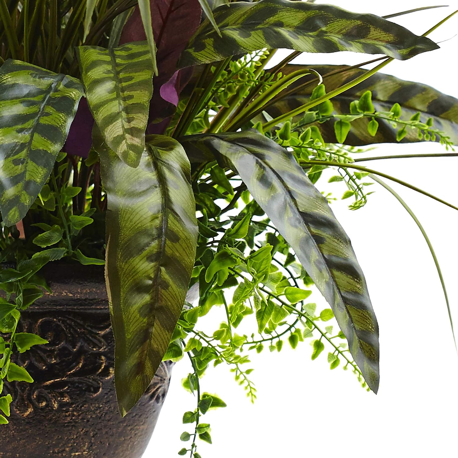 Nearly Natural 27in. Mixed Areca Palm, Fern & Peacock with Planter