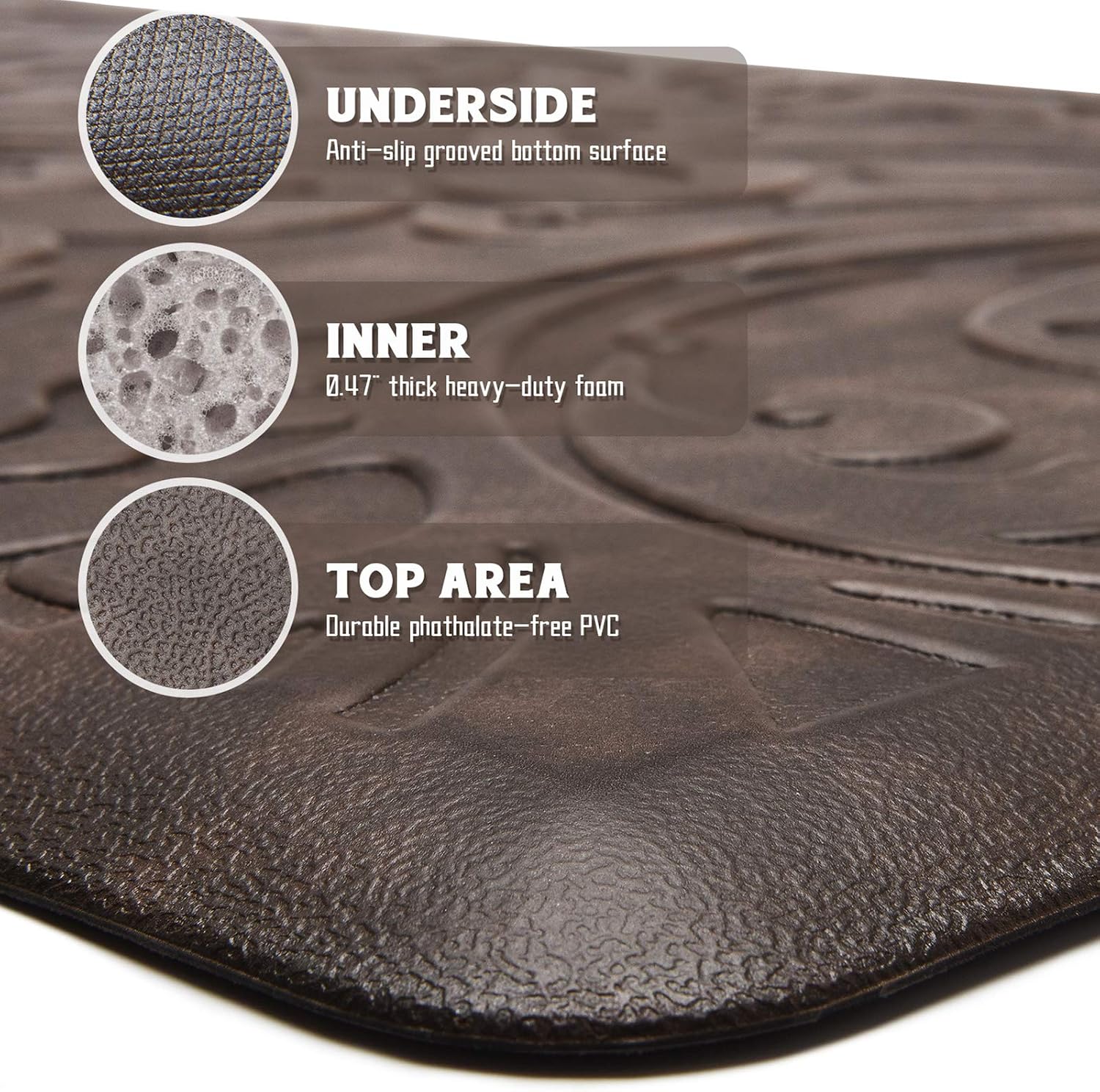 Kitchen Mat Cushioned Anti-Fatigue Comfort Standing Mat Rug for Home,Office