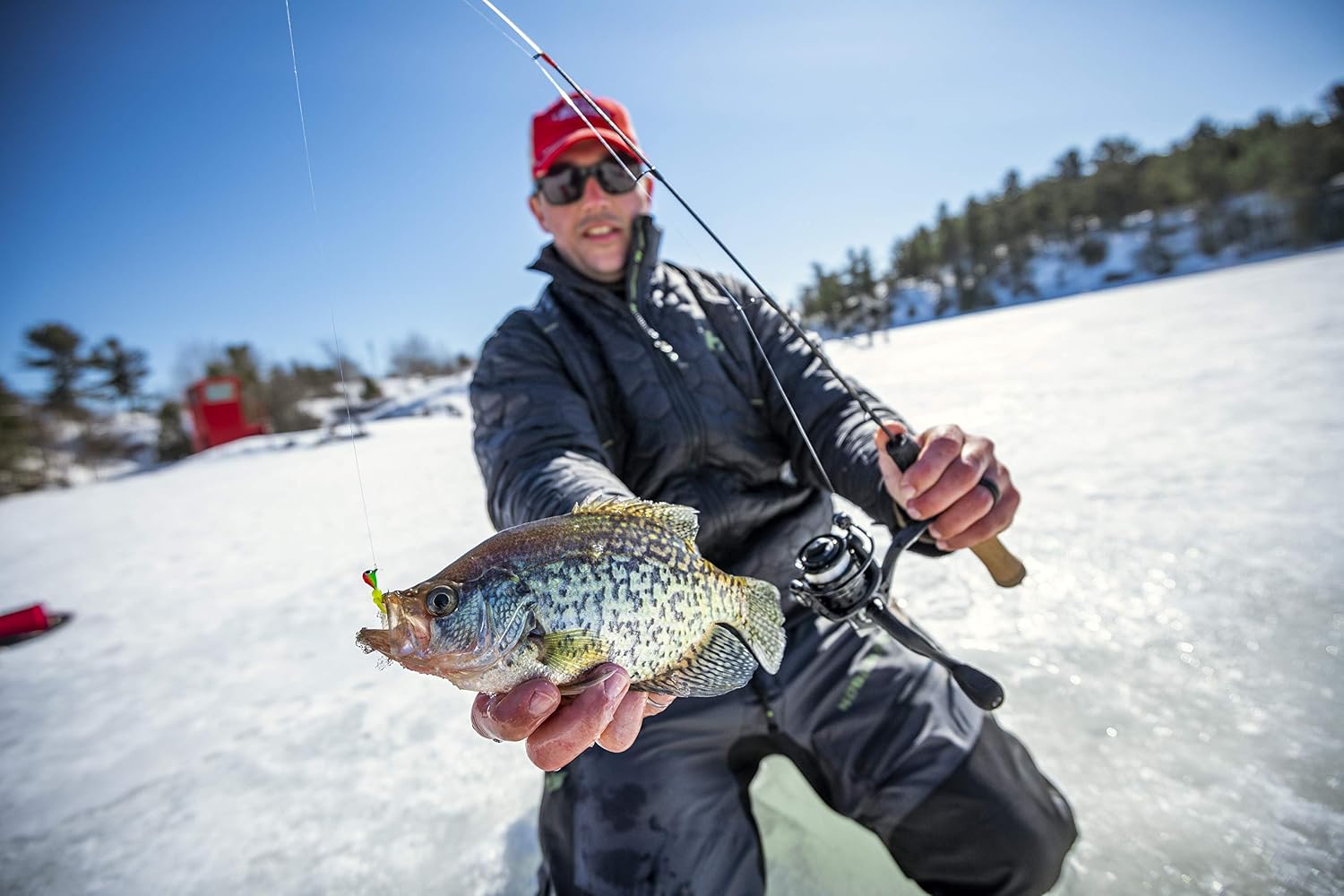 Shakespeare Glacier Drop Inline Ice Fishing Reel and Rod Combo