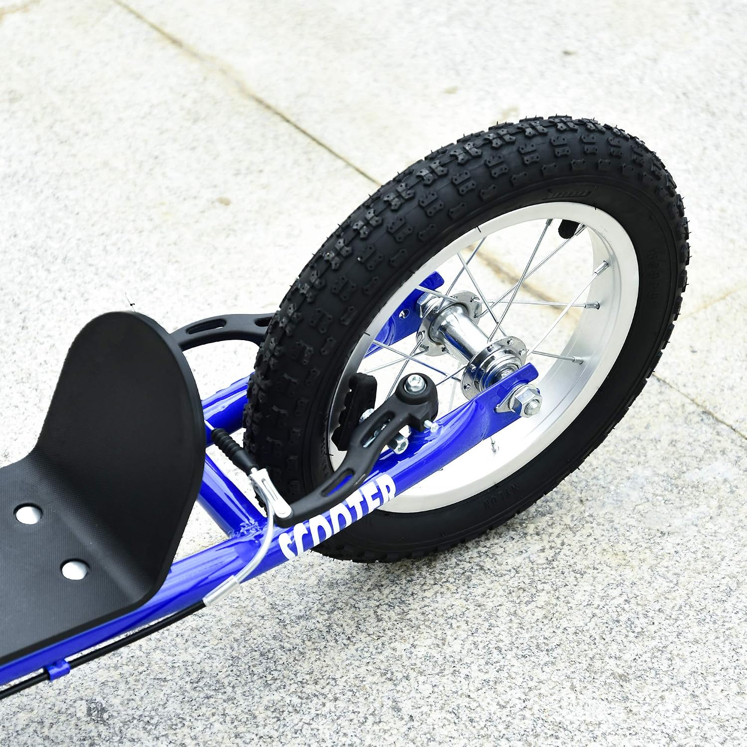 Aosom Youth Scooter Kids 5+ Adjustable Handlebar 16" Front 12" Rear