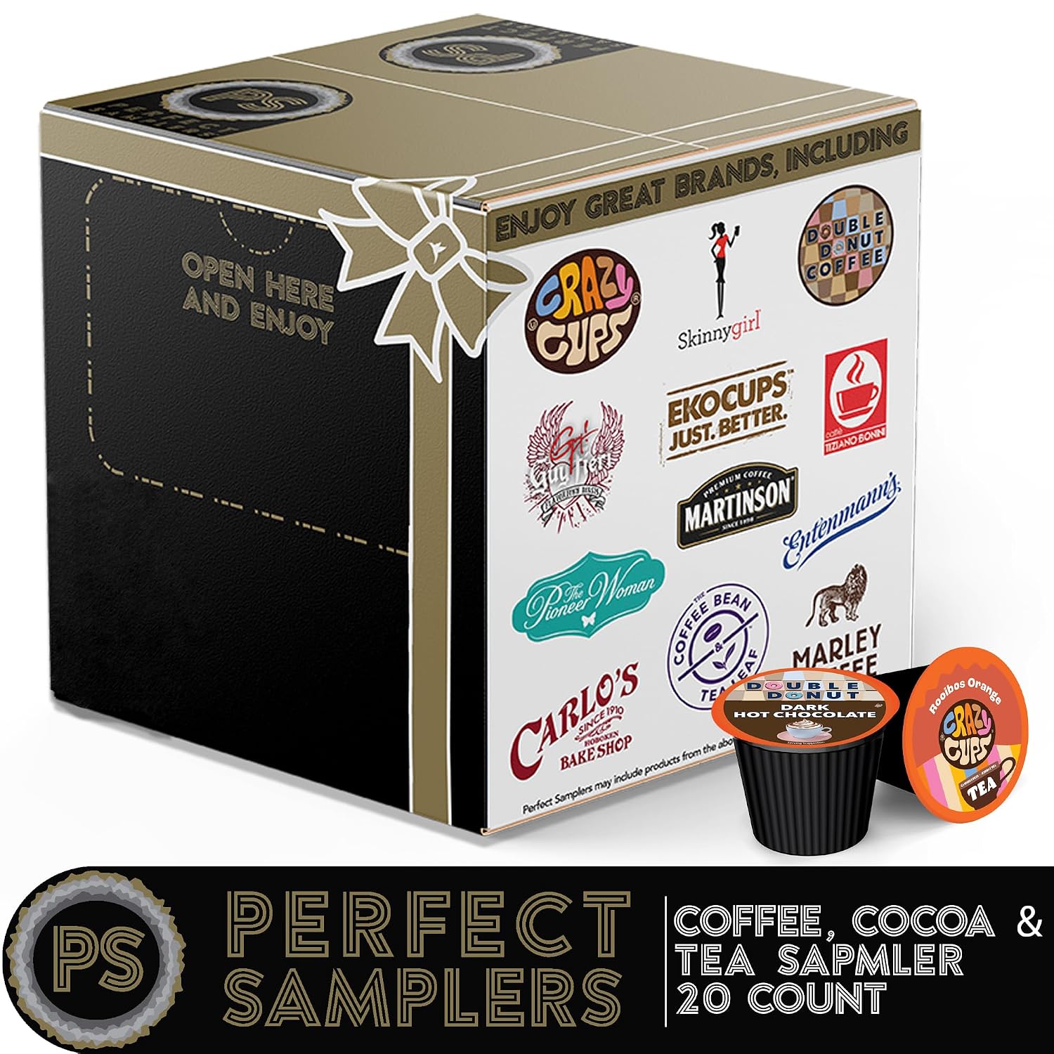 Perfect Samplers Hot Chocolate Single Serve Cups For Keurig K cup Brewers, Variety Pack Sampler, Cocoa, 30 Count
