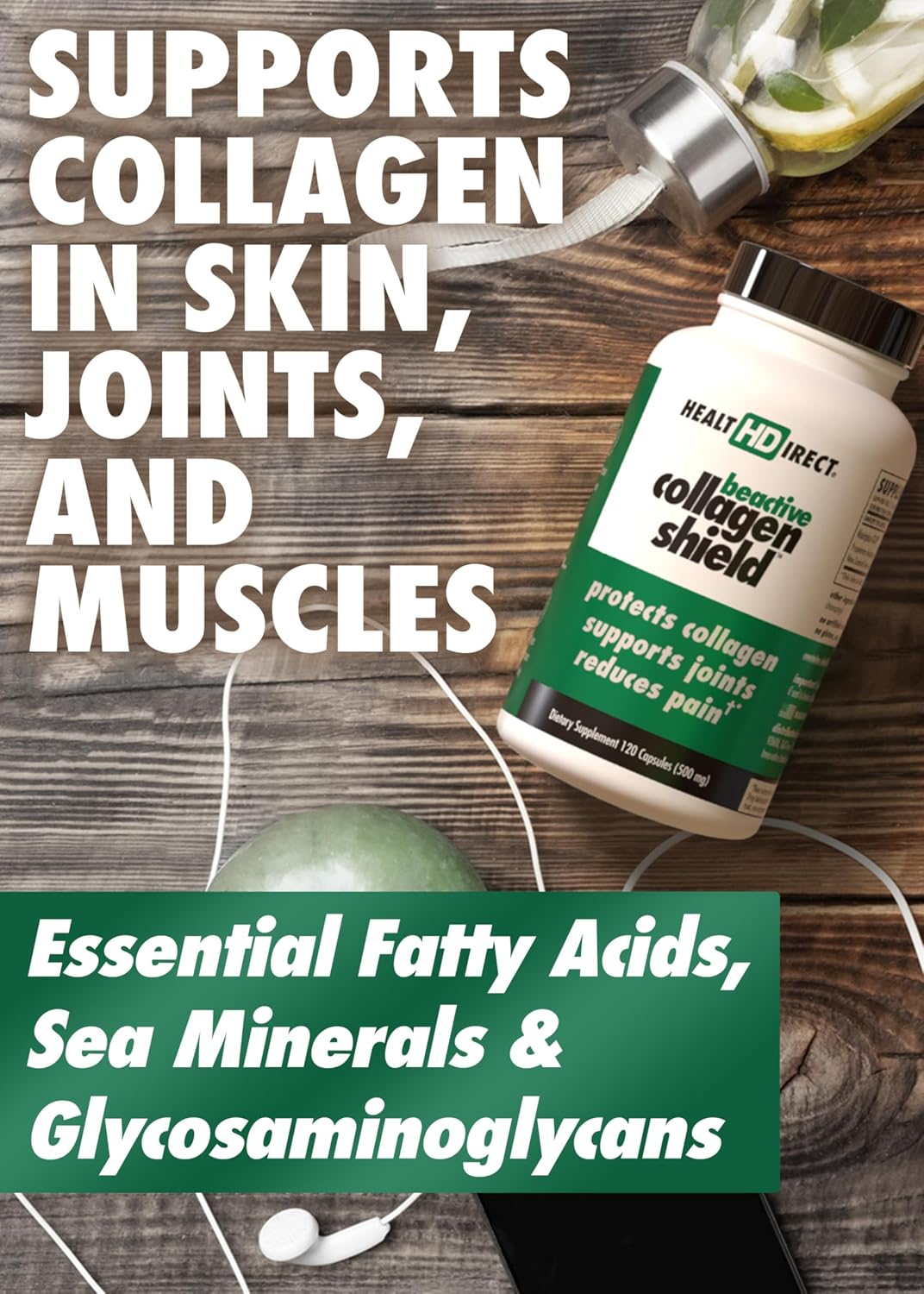 HEALTH DIRECT BeActive Collagen Shield, Green-Lipped Mussel, 60 Capsules | Bioactive Mariplex GLM formula from New Zealand supports collagen health, joints and muscle recovery.