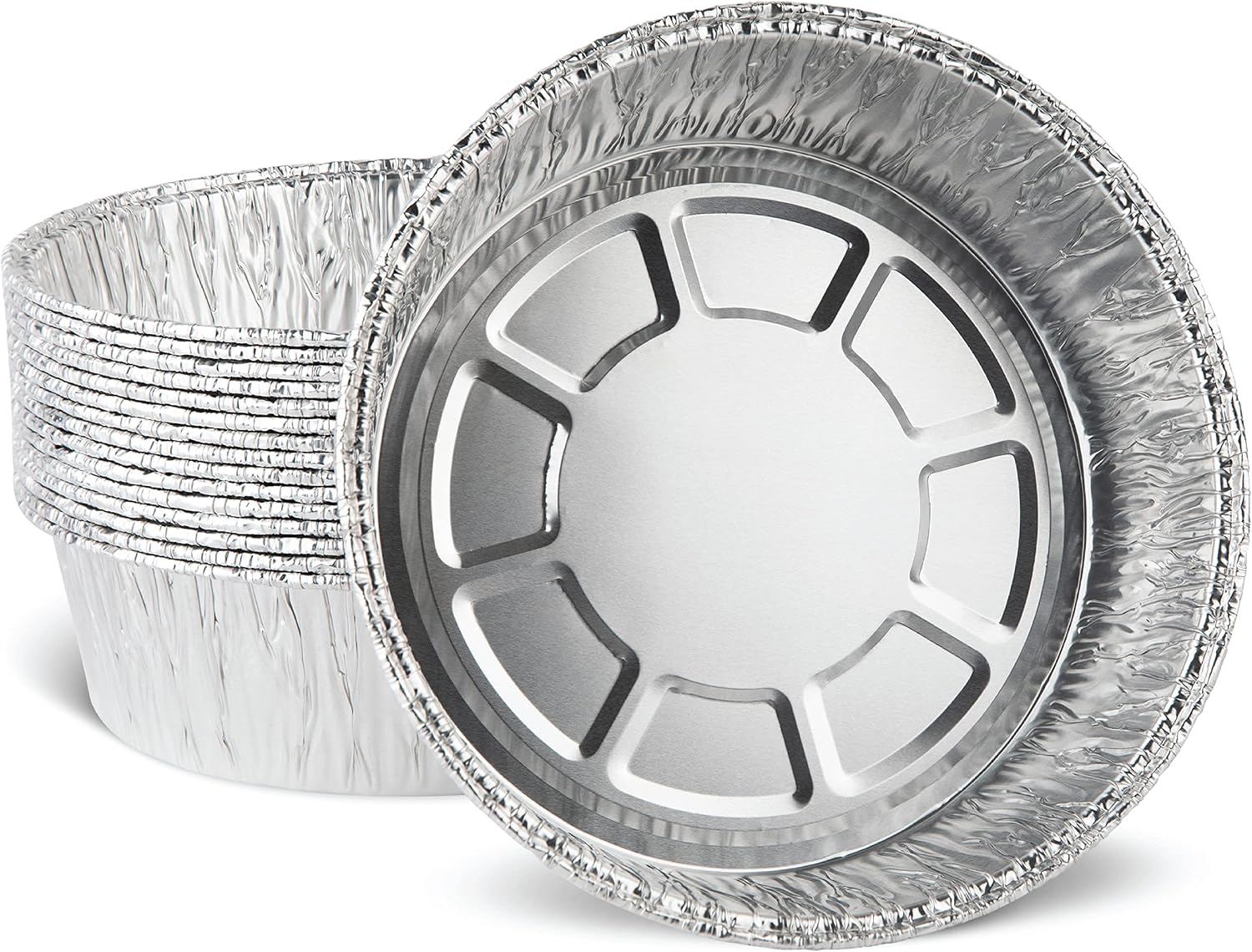 PLASTICPRO 9'' Inch Round Tin Foil Pans Disposable Aluminum Pack of 20