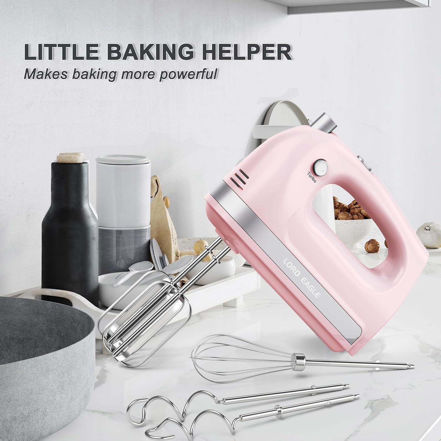 Lord Eagle Hand Mixer Electric Handheld 400W 5-Speed Lightweight