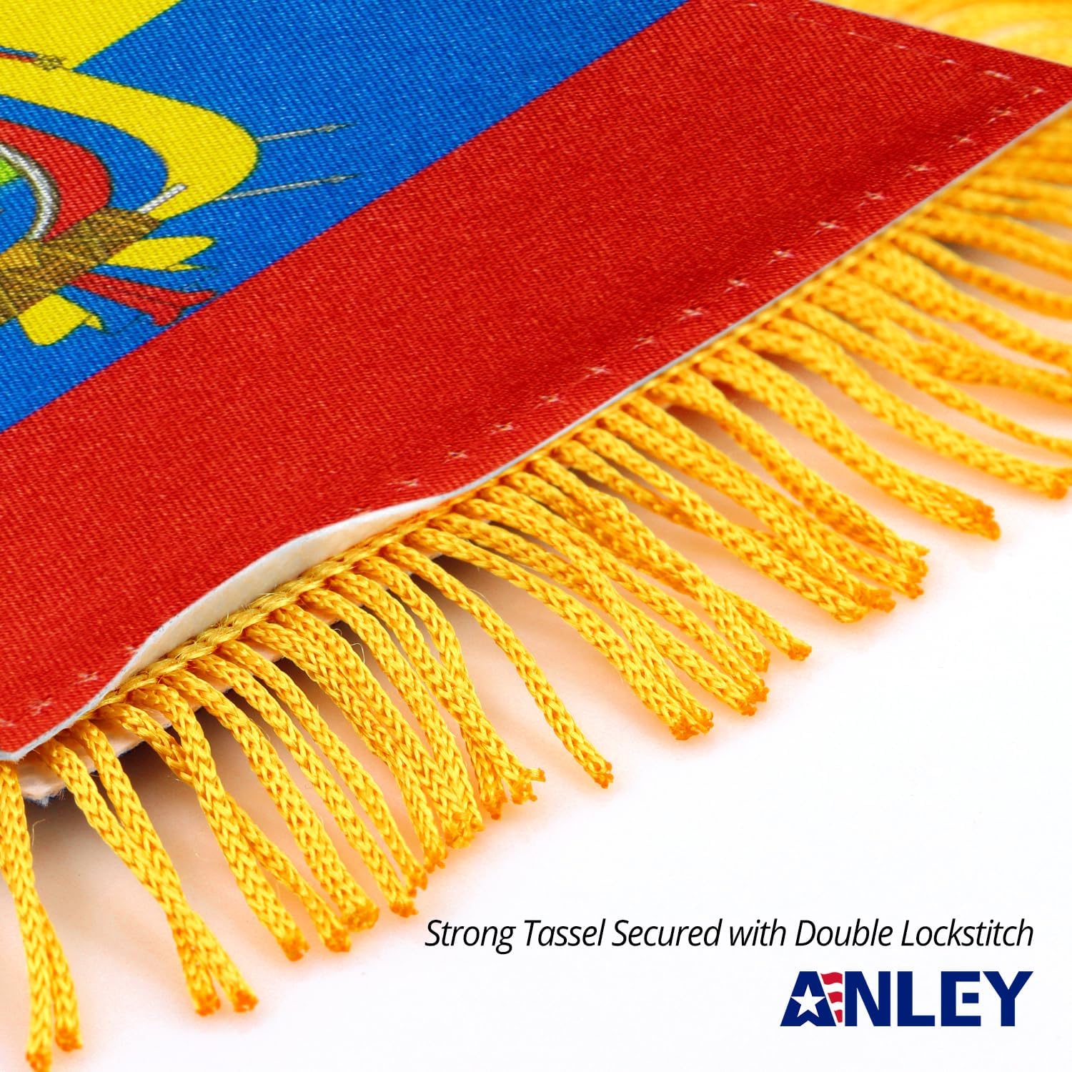 Anley 4 X 6 Inch Nicaragua Fringy Window Hanging Flag - Mini Banner & Car Rearview Mirror Décor - Fringed Nicaraguan Hanging Flag with Suction Cup