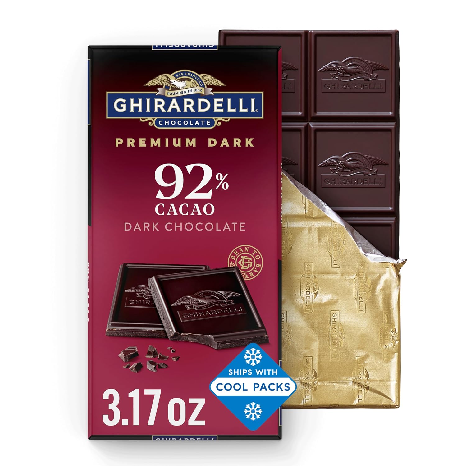Ghirardelli, Intense Dark Chocolate Bar, 72% Cacao, Bar, 3.5 Ounce