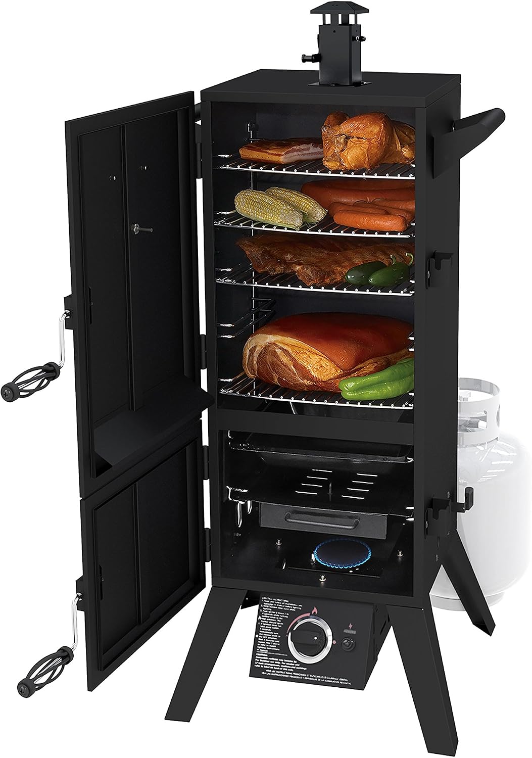 Dyna-Glo DGY784BDP 36" Vertical LP Gas Smoker, Black powder coat