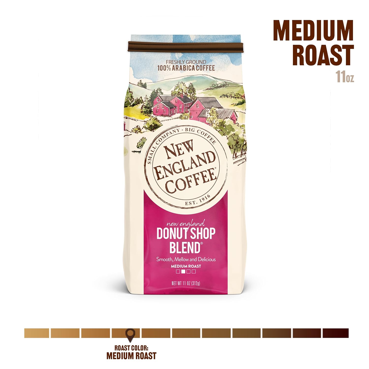 New England Coffee French Roast Dark Roast Ground Coffee, 10oz Bag (Pack of 1)