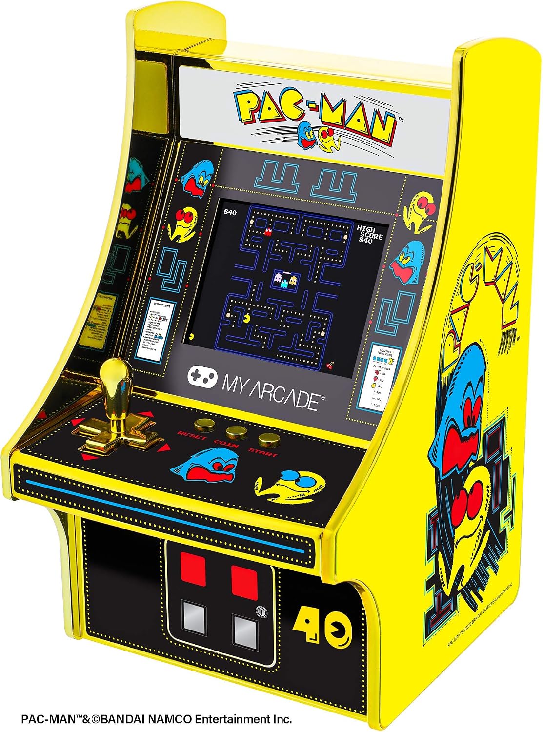 My Arcade Micro Player Mini Arcade Machine: Galaga Video Game, Fully Playable, 6.75 Inch Collectible, Color Display, Speaker, Volume Buttons, Headphone Jack - Electronic Games
