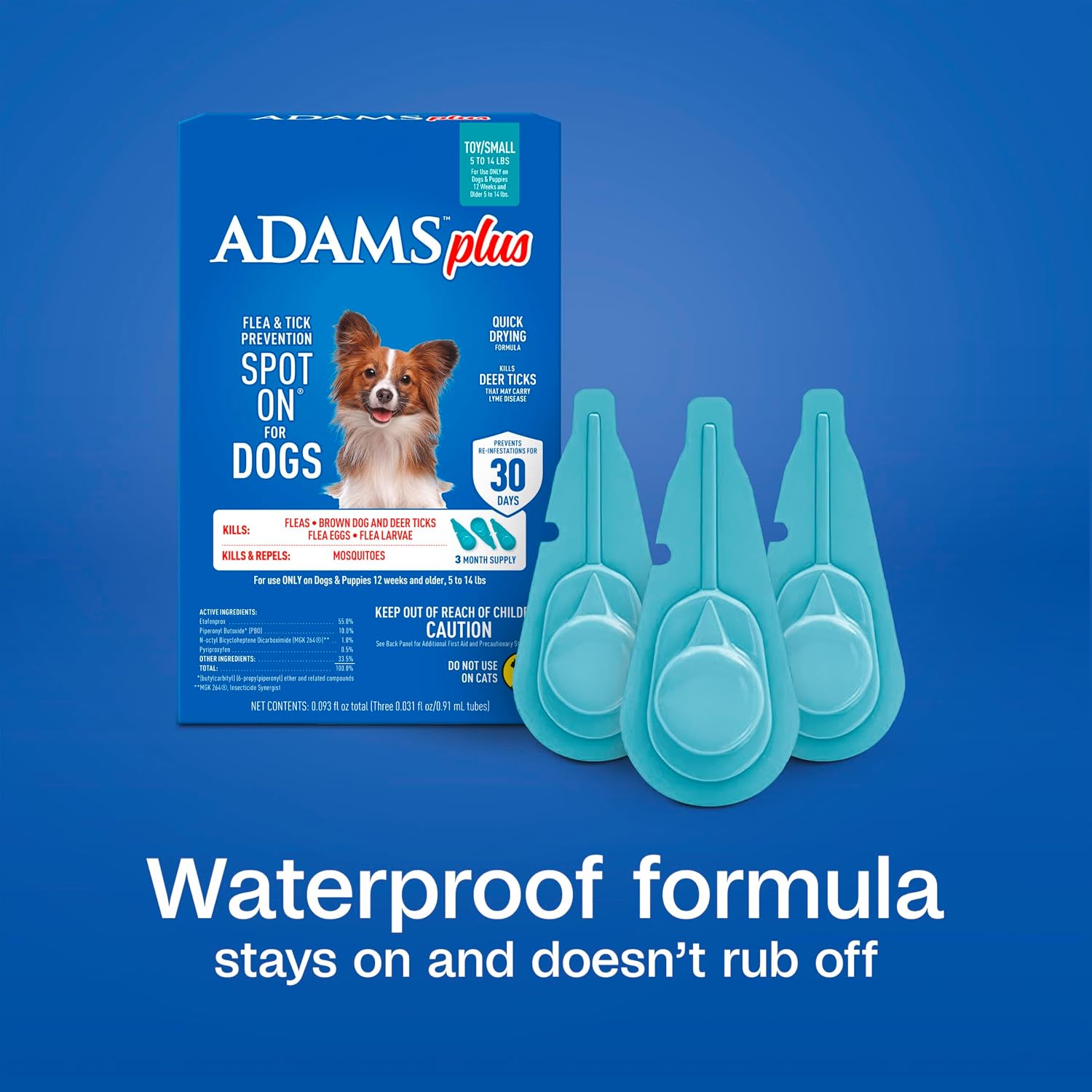 ADAMS Plus Flea & Tick Prevention Spot On for Extra Large Dogs, 3 Pack