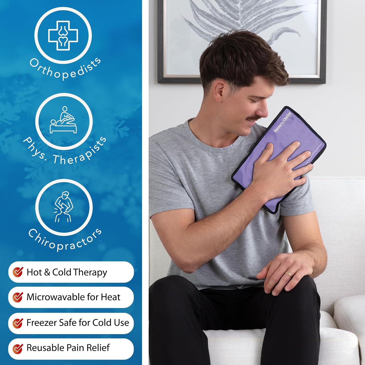 Gel Soft Flexible Ice Pack for Injuries Reusable - (Large: 11"x14.5") for Hip, Shoulder, Knee, Back - Comfy Cold Pack Compress for Swelling, Bruises, Surgery