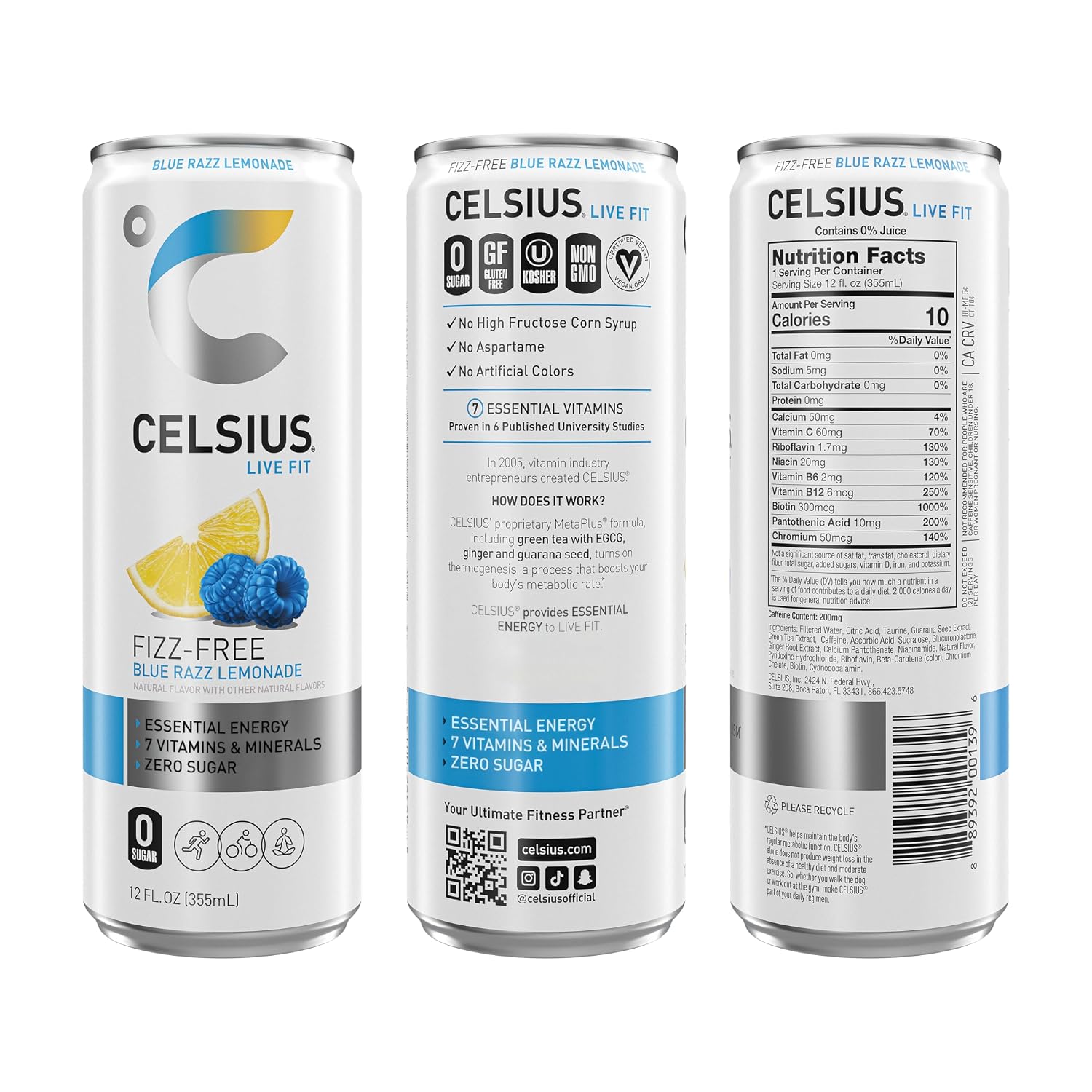 CELSIUS Sparkling Cola, Sugar Free Energy Drink, 12 Fl Oz (Pack of 12)