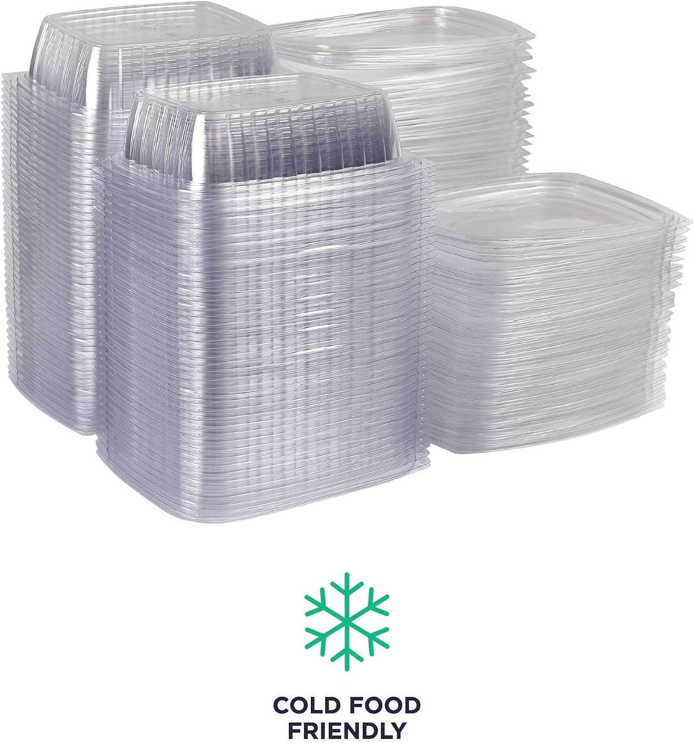 Eco-Products EPRC32 Renewable & Compostable Rectangular Deli Containers - 32oz., 50 Per Pack (Case of 4 Packs), clear