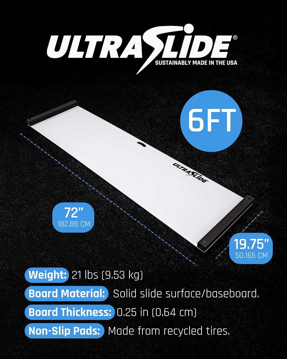 Slide Board for Exercise with Booties & Polish - Solid One-Piece Slide and Balance Board for Cardio & Home Workouts, Sports Core Exercise Equipment