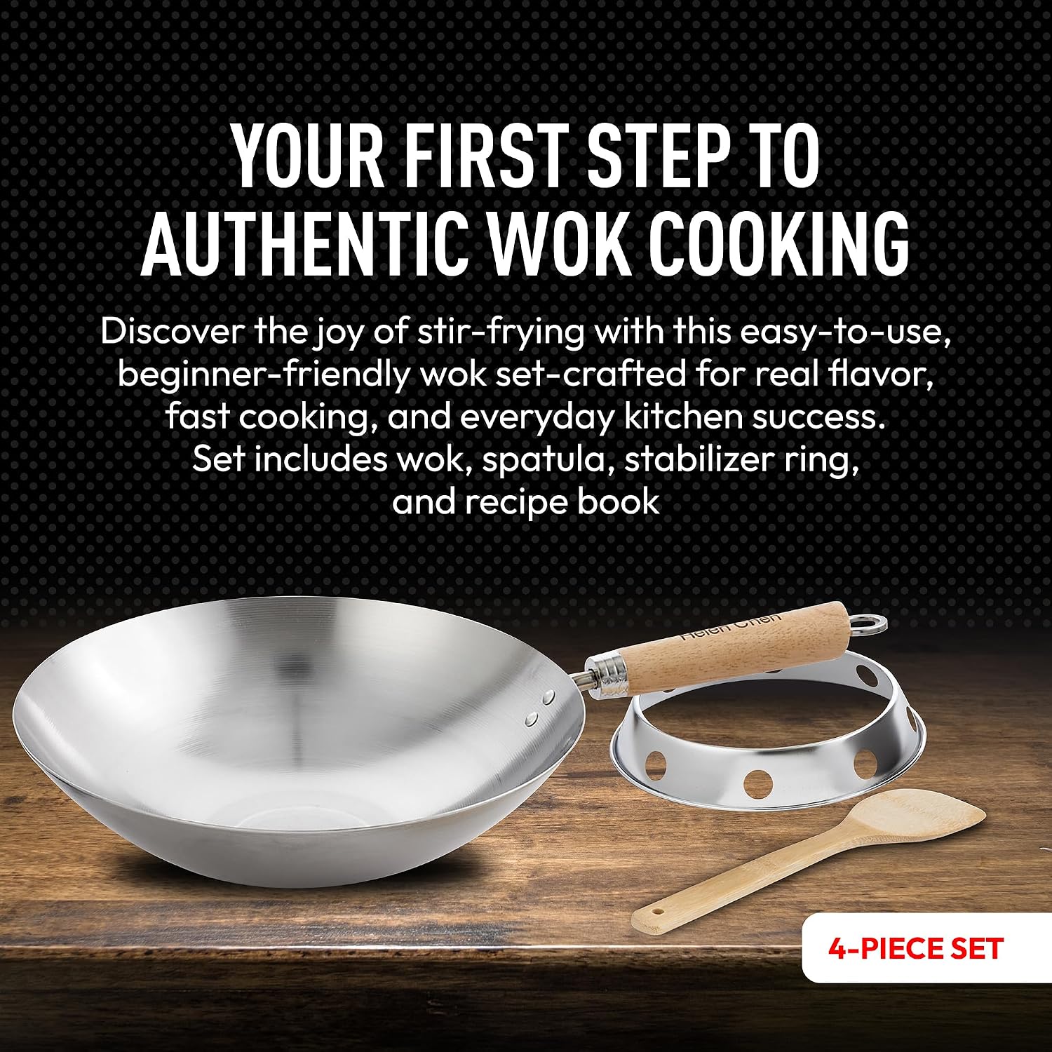 Helen's Asian Kitchen Xylan Non-Stick Wok, 12-Inch Flat Bottom Wok