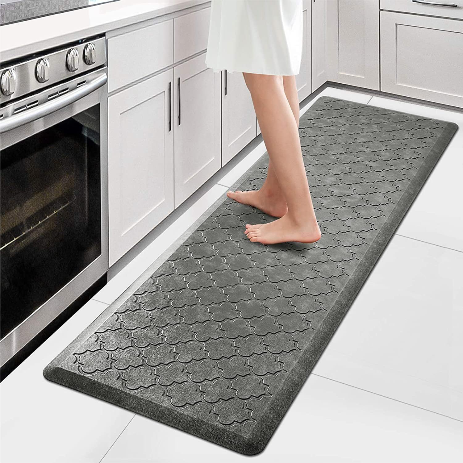 WISELIFE Kitchen Mat Cushioned Anti Fatigue Floor Mat, 17.3"x60", Thick Non Slip Waterproof Kitchen Rugs and Mats, Standing Mat for Floor, Home