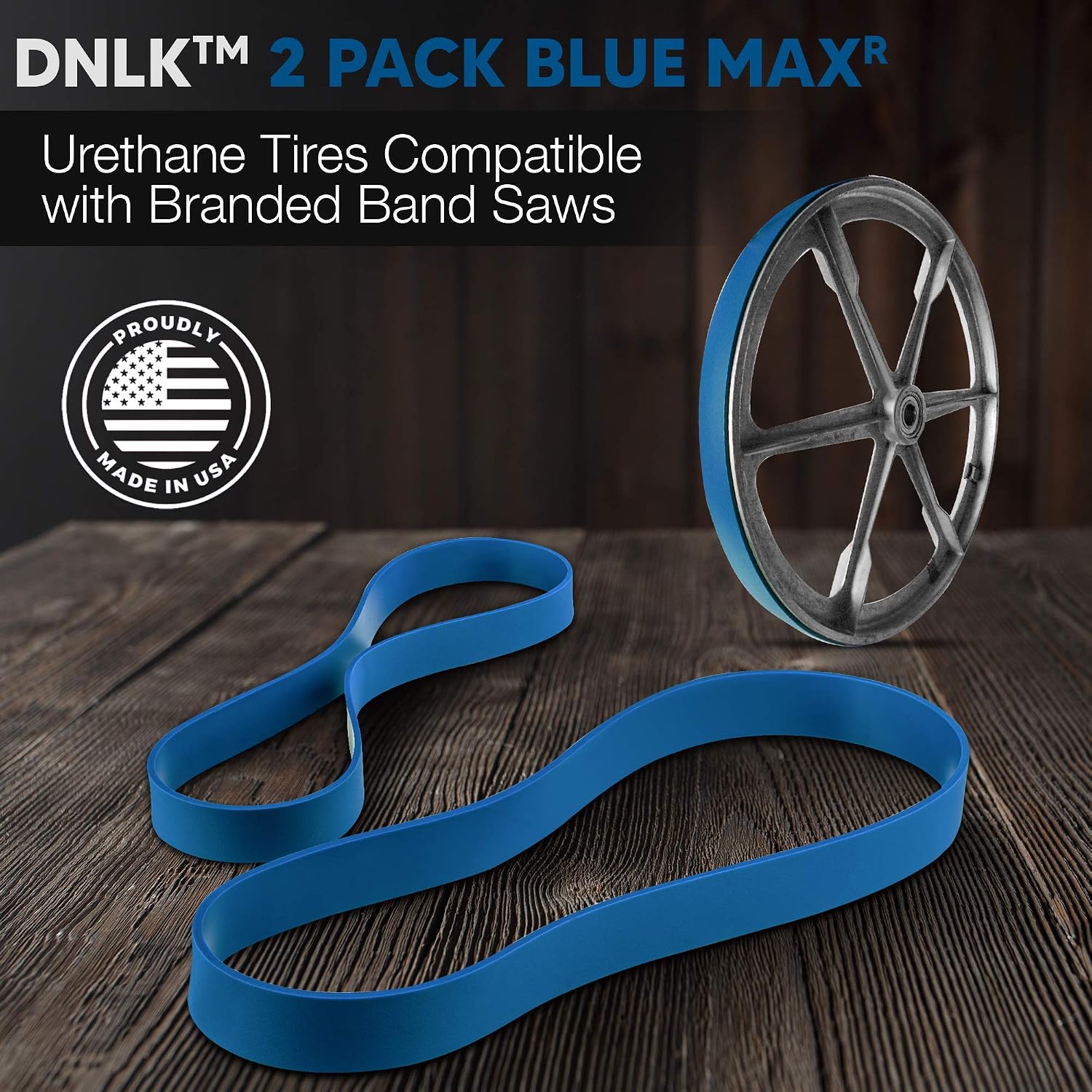 Urethane Band Saw Tires & Thrust Bearings Set Fits - Central Machinery 1018 Band Saw - 2 pack Thrust Bearings - 2 pack Heavy Duty Urethane Bandsaw