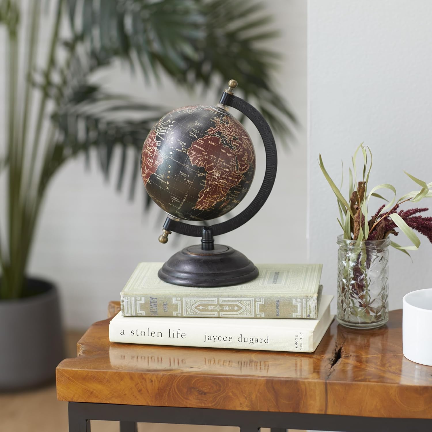 Deco 79 Mango Wood Globe, 6" x 5" x 8", Cream