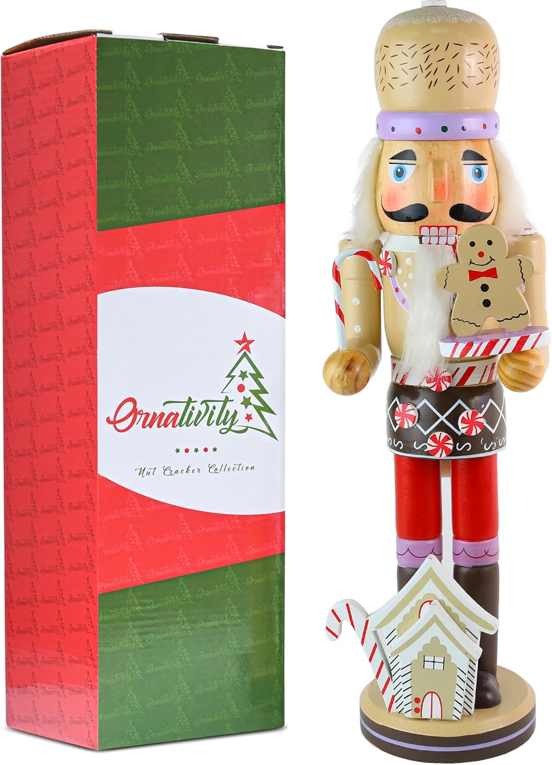 Gingerbread Chef Christmas Wooden Nutcracker - Xmas Figure Decoration 14"