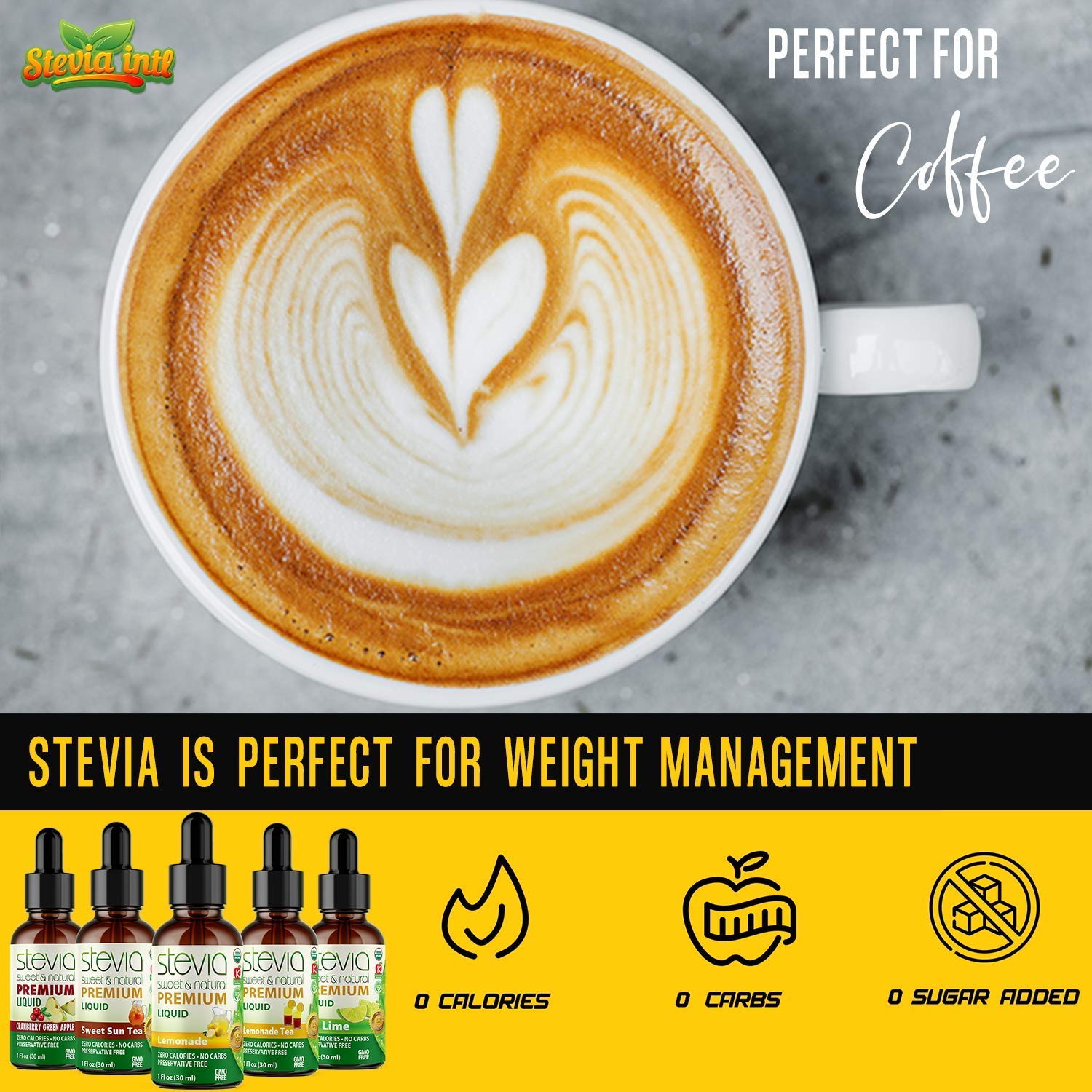 Stevia Intl (Pack of 5) Refreshers Bundle with 5 Flavors. Stevia Liquid Drops. Naturally Sweet, Non-Bitter, No Sugar Added, 0 Carb, 0 Calorie, Non-GMO