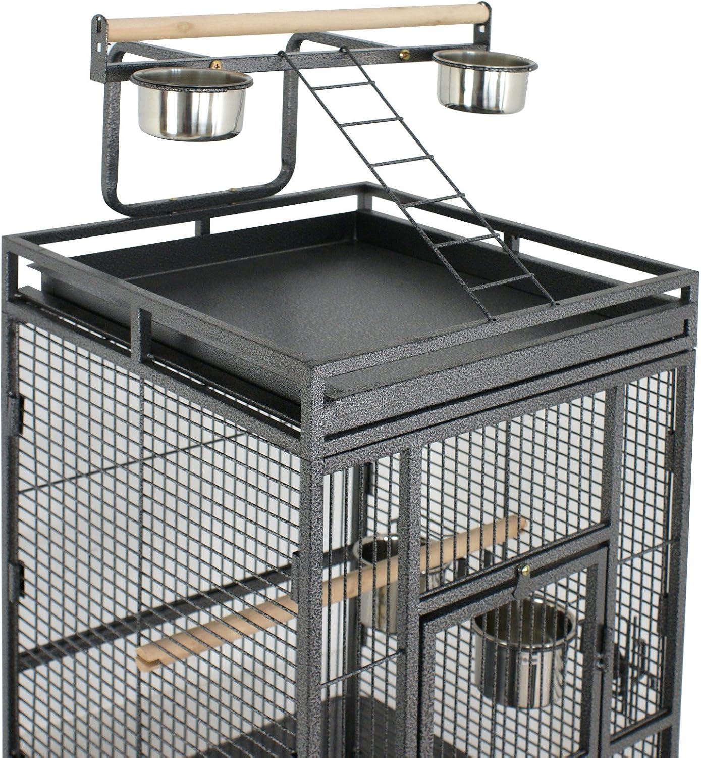 Nova Microdermabrasion 68-Inch Height Wrought Iron Standing Large Play Top Bird Cage for African Grey Small Quaker Parrot Cockatiel Sun Parakeet Green Cheek Conure Dove Budgie Lovebird