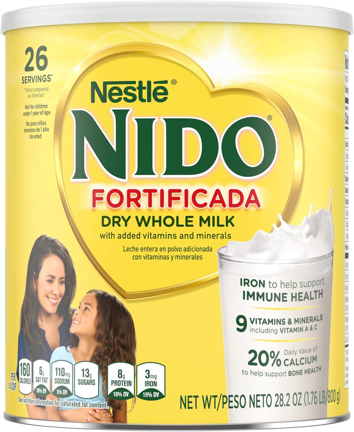 Nestle Nido Fortificada Whole Milk Powder, 28.1 Oz