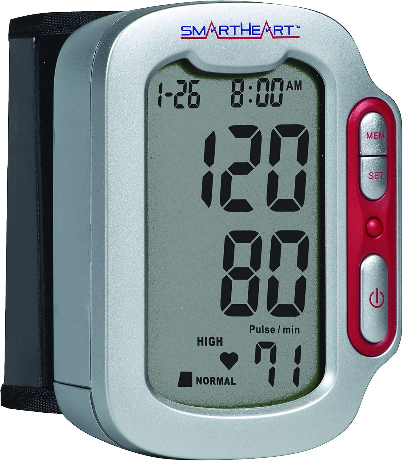 SmartHeart Automatic Wrist Digital Blood Pressure Monitor (1-Person, 90 Memory) | Adult Wrist Cuff, 90-Reading Memory, Automatic Inflation & Deflation