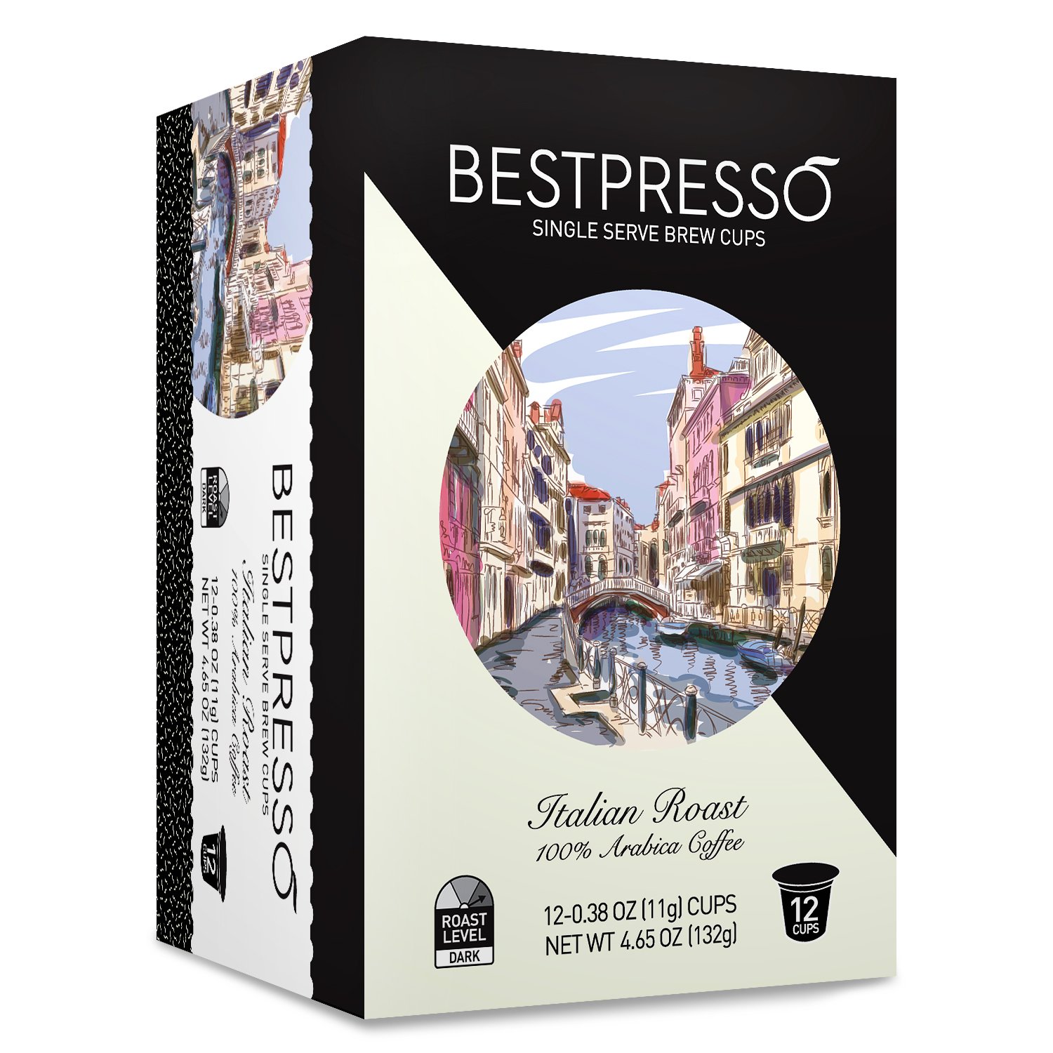 Bestpresso Coffee, Donut Shop Medium Roast Single Serve K-Cup Pods, 96 Count (Compatible With 2.0 Keurig Brewers) 8 Packs Of 12 Cups