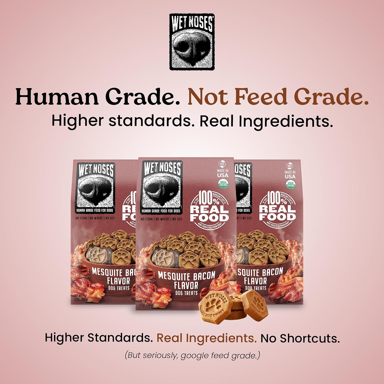 Wet Noses Organic Crunchy Dog Treats – All-Natural, Human-Grade, Non-GMO, Healthy Training & Delicious Snacks for Dogs