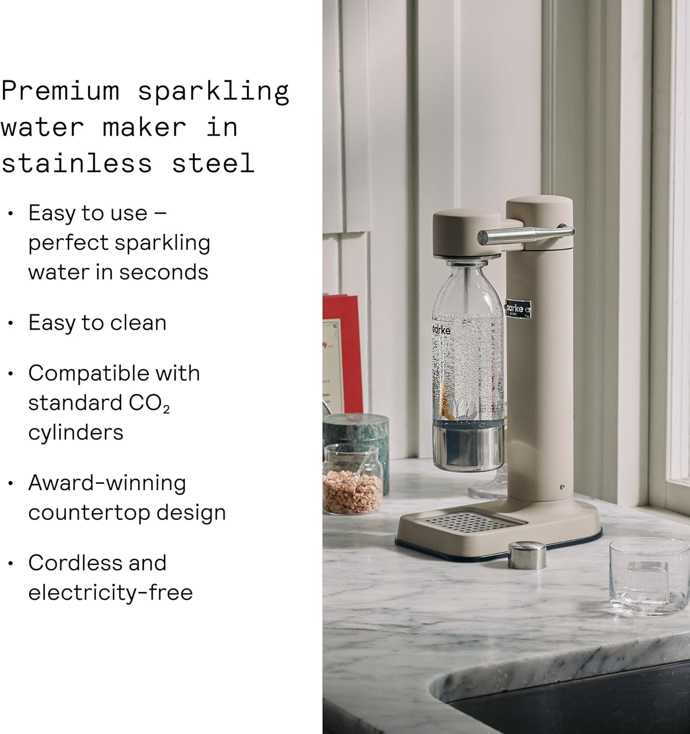 Aarke Carbonator 3 - Premium Sparkling Water Maker, Matte Black