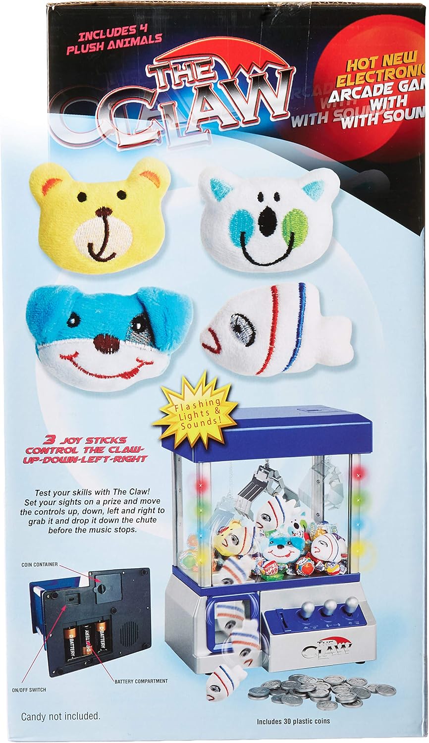 Claw Machine - Arcade Mini Toy Grabber Machine for Kids - Candy Machine- Retro Carnvial Music & Flashing Lights- Best Birthday Gift Game. Use Gumballs