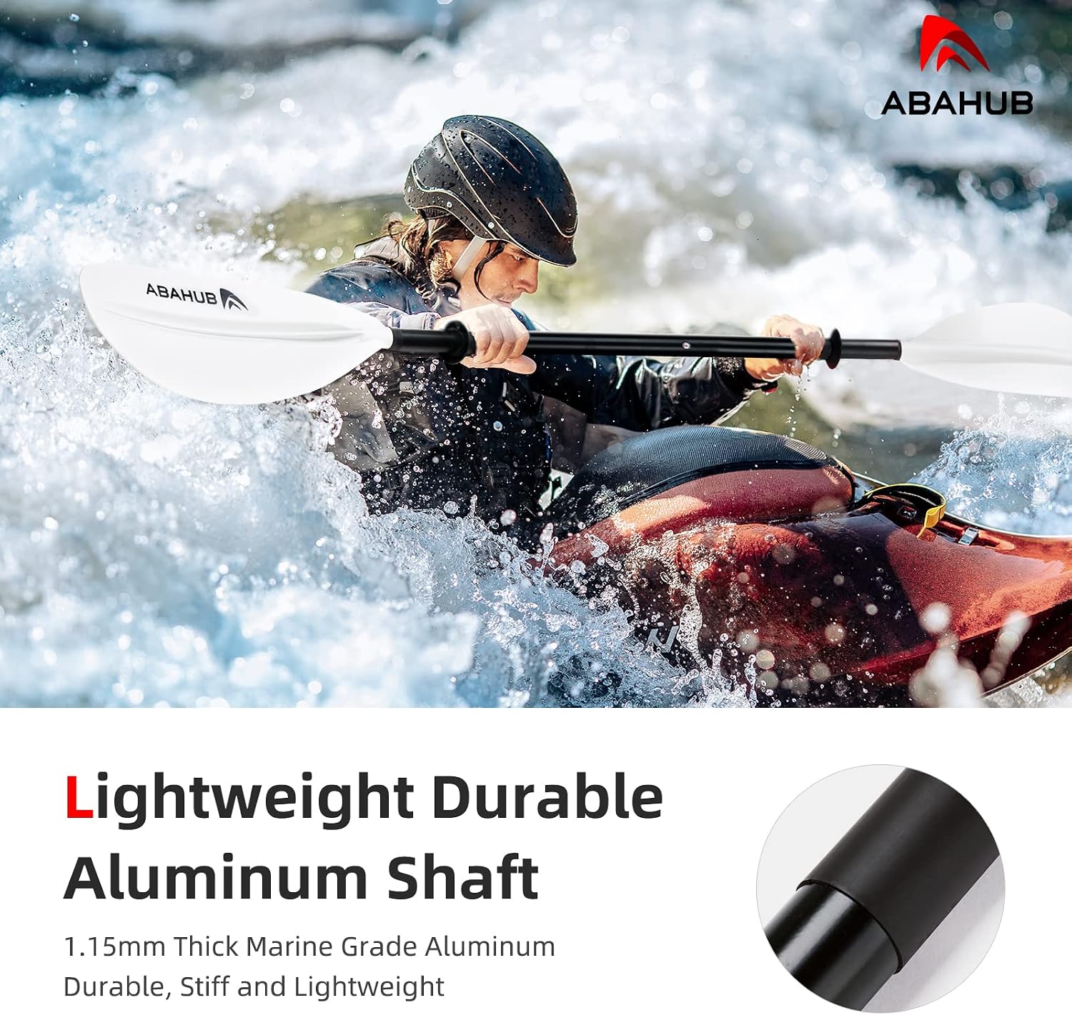 Abahub Kayak Paddle with Free Leash 220-240cm Kayaking Oars