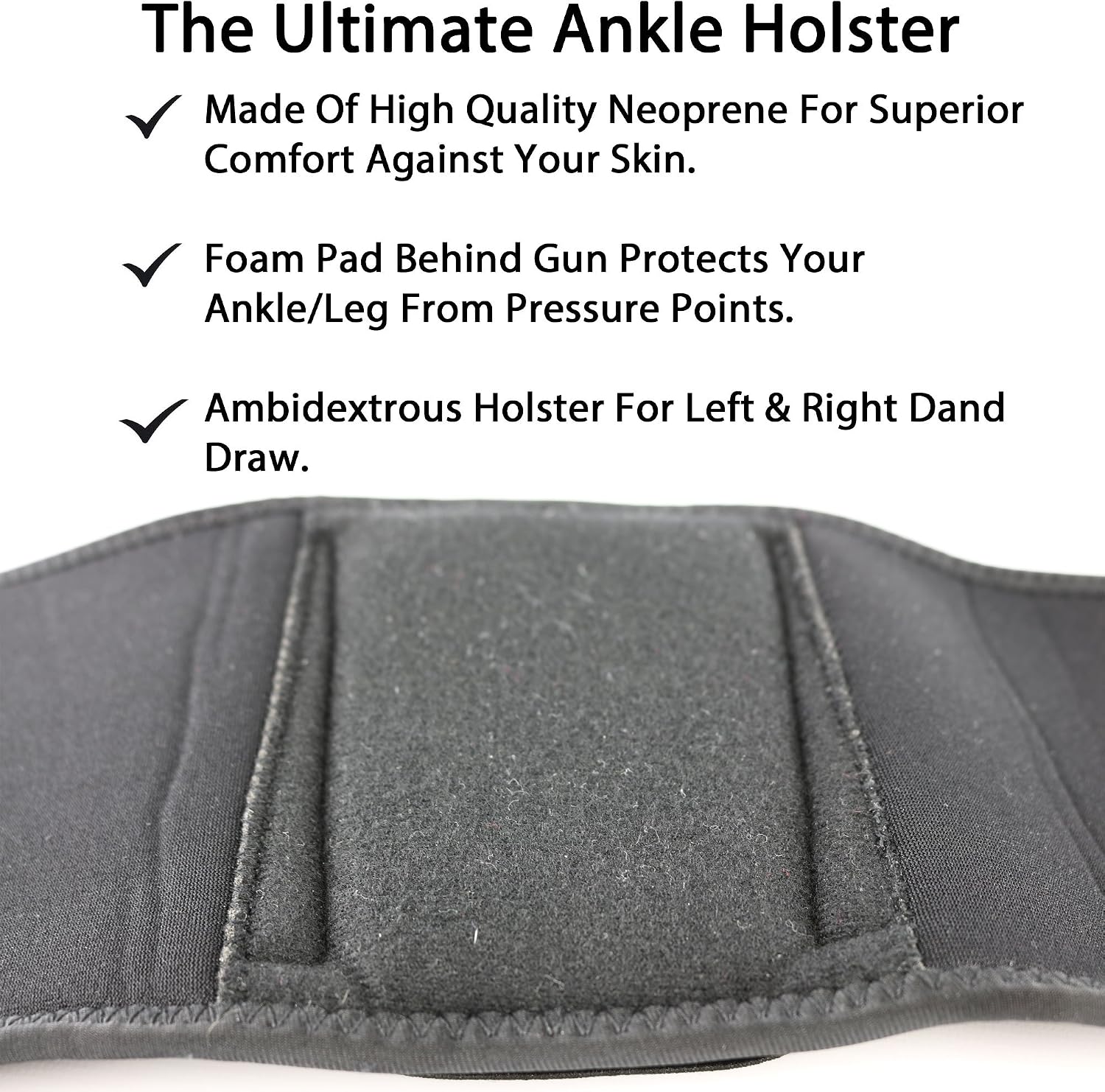 Ultimate Ankle Holster by ComfortTac, Compatible with Glock 42, 43, 36, 26, Smith and Wesson Bodyguard .380.38, Ruger LCP, LC9, Sig Sauer