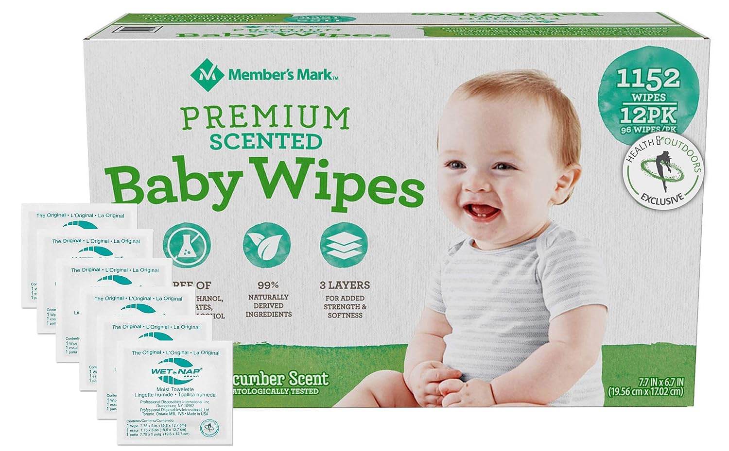 HAO M Mark Premium Fragrance Free Baby Wipes (1152 Count) W/Exclusive Moist Towelettes